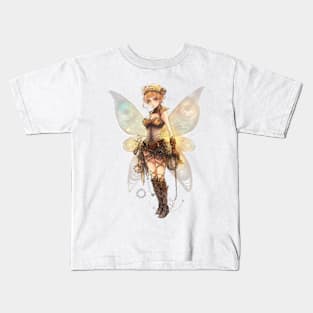 Watercolor Steampunk Fairy Girl #1 Kids T-Shirt